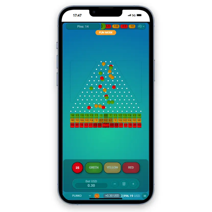 Слот Плінко на мобільному